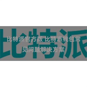 比特派官方版 比特派钱包常见问题解决方案