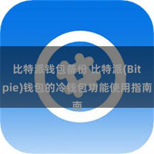 比特派钱包备份 比特派(Bitpie)钱包的冷钱包功能使用指南