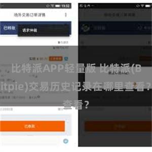 比特派APP轻量版 比特派(Bitpie)交易历史记录在哪里查看？