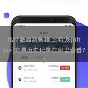 比特派最新教程 比特派(Bitpie)交易历史记录在哪里查看？